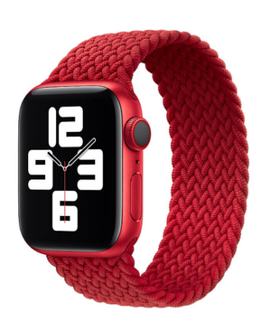 Ремінець Braided Solo Loop для Apple Watch 42mm | 44mm | 45mm | 46mm | 49mm Red розмір M - ash-mobile.com.ua - фото 1