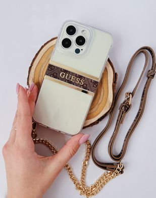 Чохол Guess (Original EST.1981) Crossbody Case для iPhone 13 PRO Clear Brown - ash-mobile.com.ua - фото 2