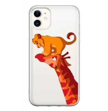 Чохол прозорий Print Lion King для iPhone 12 MINI Giraffe/Simba - ash-mobile.com.ua - фото 1