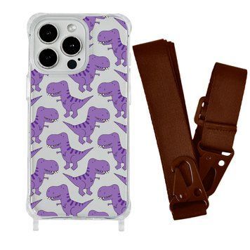 Чохол прозорий з ремінцем Print Dinosaur для iPhone X | XS Dinosaur/Brown - ash-mobile.com.ua - фото 1