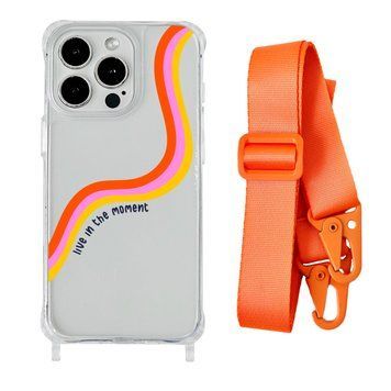 Чохол прозорий з ремінцем Print Mood swings для iPhone 7 Plus | 8 Plus Live in the moment/Orange - ash-mobile.com.ua - фото 1