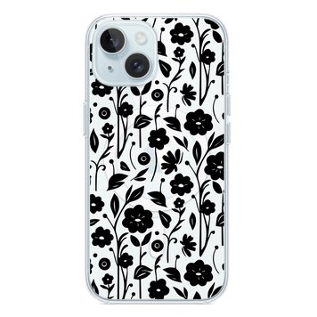 Чохол прозорий Print Flower with MagSafe для iPhone 14 Plus Floral Black - ash-mobile.com.ua - фото 1