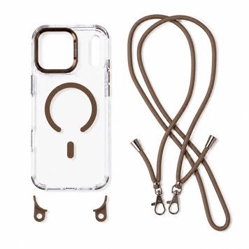 Чохол Crossbody Case MagSafe на шнурку для iPhone 17 PRO Brown
