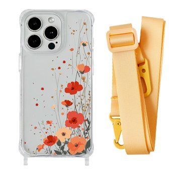 Чехол прозрачный с ремешком Print Flower для iPhone X | XS Autumn Blossom/Yellow - ash-mobile.com.ua - фото 1
