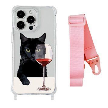 Чохол прозорий з ремінцем Print Mood swings для iPhone 11 PRO MAX Cat Wine/Pink - ash-mobile.com.ua - фото 1