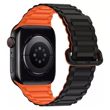 Ремінець HOCO WA06 Flexible Military pattern для Apple Watch 42mm | 44mm | 45mm | 46mm | 49mm Black/Orange