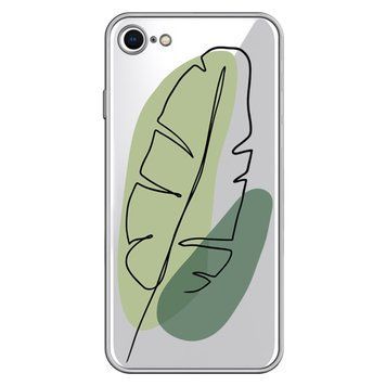 Чехол прозрачный Print Leaves для iPhone 16e | 17e Green - ash-mobile.com.ua - фото 1