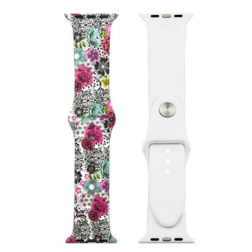 Ремінець Picture для Apple Watch 38mm | 40mm | 41mm Flowers Pink - ash-mobile.com.ua - фото 1