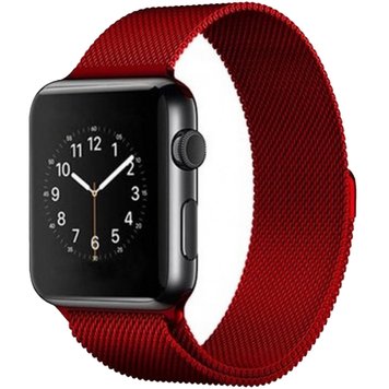 Ремешок Milanese Loop для Apple Watch 42mm | 44mm | 45mm | 46mm | 49mm Red - ash-mobile.com.ua - фото 1