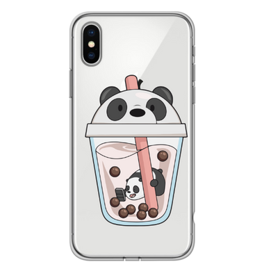 Чехол прозрачный Print SUMMER для iPhone XS MAX Panda Сocktail купить