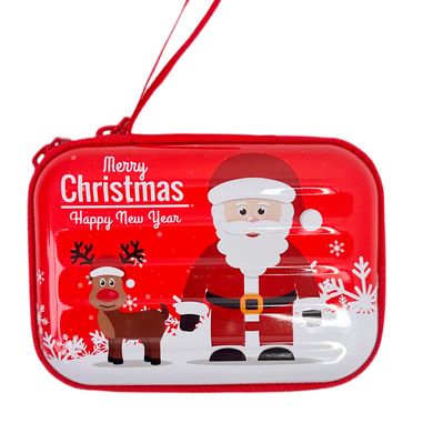 Сумка Cartoon Ribbed для аксесуарів Santa Claus Red