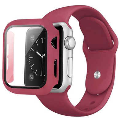 Ремінець Silicone BAND+CASE для Apple Watch 45 mm Rose Red