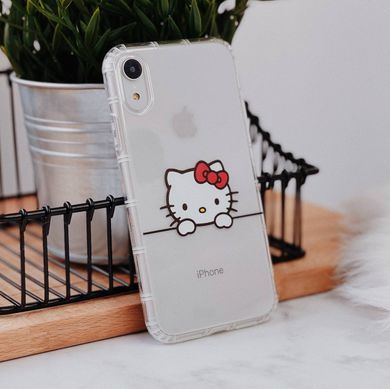 Чохол прозорий Print для iPhone XR Hello Kitty Head Red купити