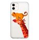 Чехол прозрачный Print Lion King для iPhone 12 MINI Giraffe/Simba купить