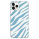 Чехол прозрачный Print Animal Blue для iPhone 15 PRO MAX Zebra