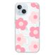 Чехол прозрачный Print Flower Color with MagSafe для iPhone 14 Plus Pink