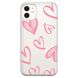 Чехол прозрачный Print Love Kiss для iPhone 12 MINI Heart Pink купить