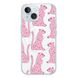 Чохол прозорий Print Meow with MagSafe для iPhone 15 Plus Leopard Pink