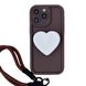 Чехол Heart Popsocket Case для iPhone 14 PRO Brown/White