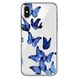 Чехол прозрачный Print Butterfly для iPhone X | XS Blue купить