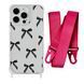 Чохол прозорий з ремінцем Print Mood swings для iPhone 11 PRO MAX Bow Black/Rose Red