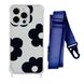 Чехол прозрачный с ремешком Print Flower Color для iPhone 7 | 8 | SE 2 | SE 3 Black/Midnight Blue