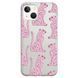 Чехол прозрачный Print Meow для iPhone 16 Leopard Pink