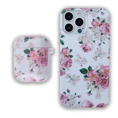 Комплект Beautiful Flowers для iPhone 12 PRO + Чохол для AirPods 1|2 Ніжні троянди