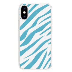 Чохол прозорий Print Animal Blue with MagSafe для iPhone XS MAX Zebra купити