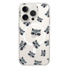 Чохол прозорий Print Animals with MagSafe для iPhone 12 PRO MAX Raccoon купити