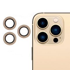 Защитное стекло на камеру Diamonds Lens для iPhone 14 PRO | 14 PRO MAX Gold
