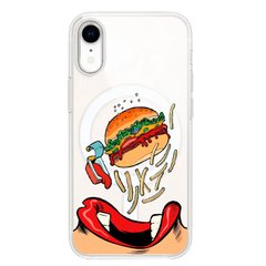 Чохол прозорий Print FOOD with MagSafe для iPhone XR Burger eat купити