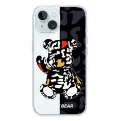 Чехол прозрачный Print Robot Bear with MagSafe для iPhone 13 Black