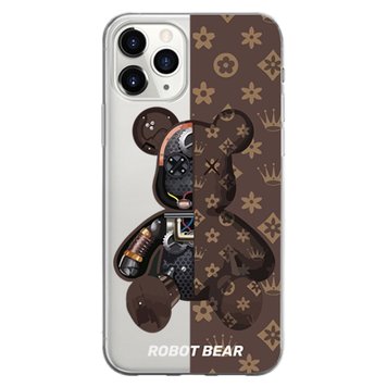 Чехол прозрачный Print Robot Bear для iPhone 14 PRO Brown - ash-mobile.com.ua - фото 1