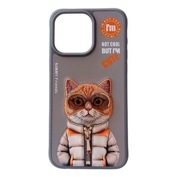 Чехол Nimmy Case AnimalZip для iPhone 14 PRO Cat Grey - ash-mobile.com.ua - фото 1