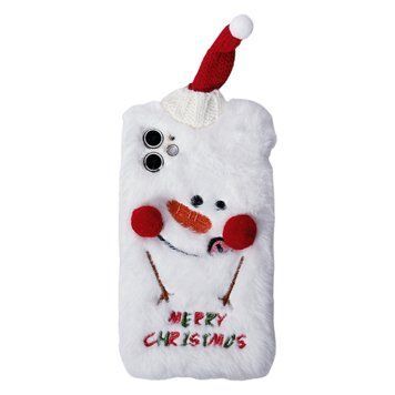Чохол Fluffy New Year для iPhone 11 Snowman - ash-mobile.com.ua - фото 1