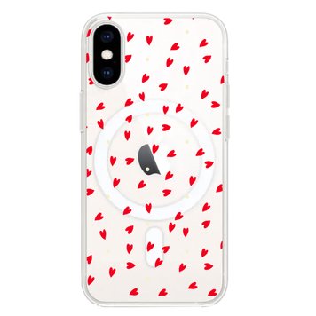 Чохол прозорий Print Love Kiss with MagSafe для iPhone X | XS More Hearts - ash-mobile.com.ua - фото 1