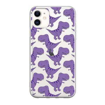 Чохол прозорий Print Dinosaur для iPhone 11 Purple - ash-mobile.com.ua - фото 1