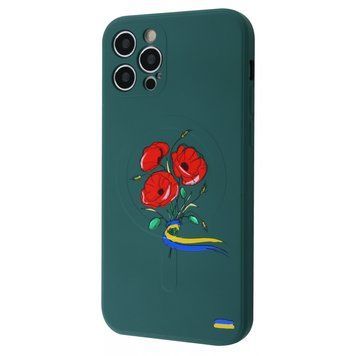 Чохол WAVE Ukraine Edition Case with MagSafe для iPhone 12 PRO Poppies Green - ash-mobile.com.ua - фото 1