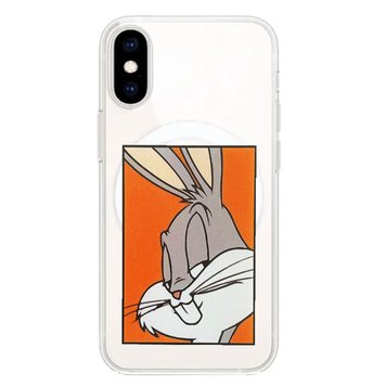 Чехол прозрачный Print Кролик with MagSafe для iPhone X | XS Orange - ash-mobile.com.ua - фото 1