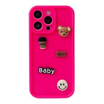 Чохол Pretty Things Case для iPhone 15 PRO Electrik Pink Bear - ash-mobile.com.ua - фото 1