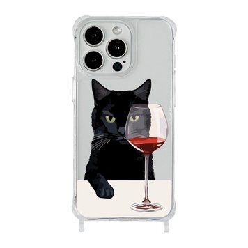Чохол прозорий з ремінцем Print Mood swings для iPhone X | XS Cat Wine - ash-mobile.com.ua - фото 1