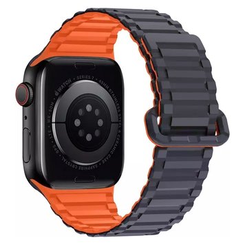 Ремешок HOCO WA06 Flexible Military pattern для Apple Watch 42mm | 44mm | 45mm | 46mm | 49mm Grey/Orange