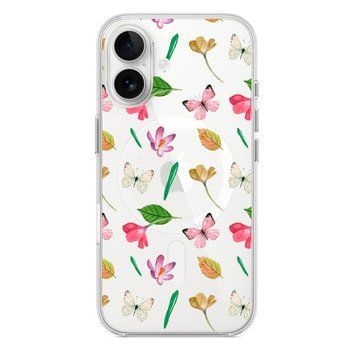 Чехол прозрачный Print Butterfly with MagSafe для iPhone 17 Air Pink/White