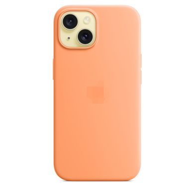 Чехол Silicone Case Full OEM для iPhone 15 Plus Orange Sorbet