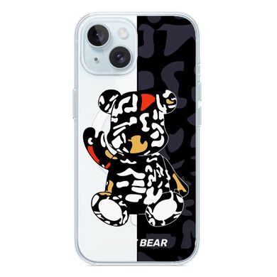 Чехол прозрачный Print Robot Bear with MagSafe для iPhone 13 Black