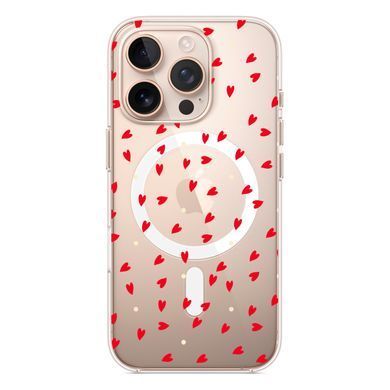 Чохол прозорий Print Love Kiss with MagSafe для iPhone 17 PRO More Hearts