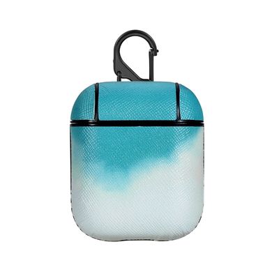 Чехол Leather Watercolor Case для AirPods 1 | 2 Green/White