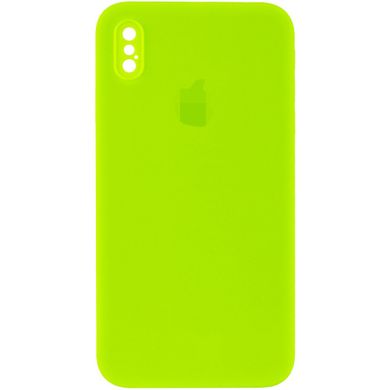 Чехол Silicone Case FULL+Camera Square для iPhone XS MAX Party Green купить