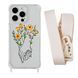 Чехол прозрачный с ремешком Print Leaves для iPhone 13 PRO MAX Hands Flower/Antique White